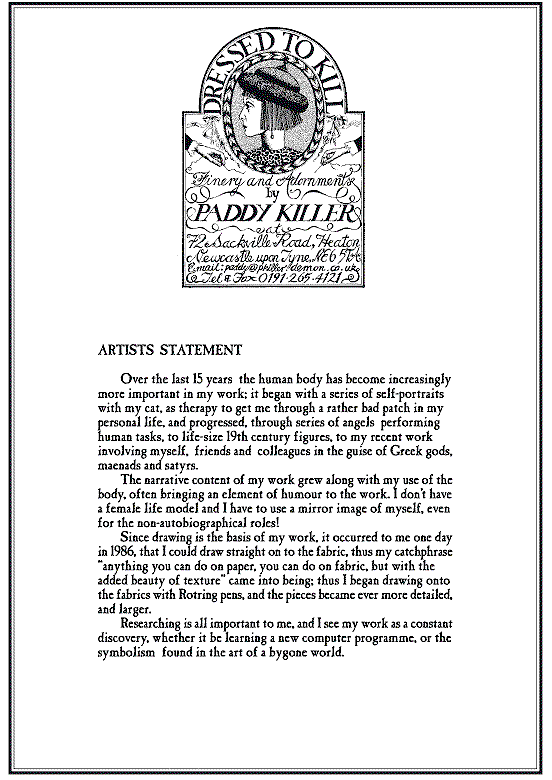 Paddy Killer - Artists Statement