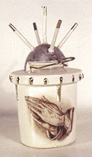 Conrad Atkinson Durer Landmine, overglaze decal on slipcast earthenware.

