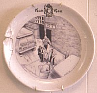 Charlie Krafft,
Charles Krafft, Disasterware (USA):Wah Mee Club Massacre, onglaze china painting on used restaurant plate (with print), 26cm (10�) dia. Collection of Richard Gold